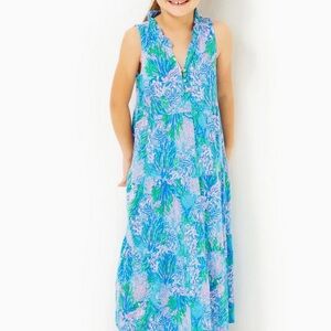 NWT Lilly Pulitzer Mini Malone Maxi Dress Las Olas Aqua Strong Current Sea M 6 7